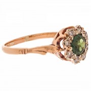9ct Yellow and White gold. 1carat Australian Green Sapphire 8 diamond ring. Click for more information...
