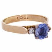 18ct Gold 1.36 carat Light Blue Ceylon Sapphire 2 Diamond Ring. Click for more information...