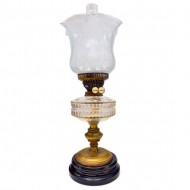Duplex Double Burner Clear Class Font Brass and Pottery Based Kerosene Light. Click for more information...