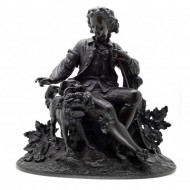 Bronze Seated Gent with Dog. Click for more information...