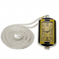 ART Deco Swiss .935 Silver Enameled Ardent Dore Pendant Watch. Click for more information...