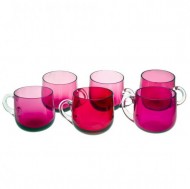 Set of 6 Victorian Ruby Glass Custard Cups. Click for more information...