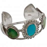 Native American Silver and Turquoise Bracelet. Click for more information...