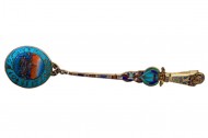 Egyptian Revival 800 Silver Enamel Spoon. Click for more information...
