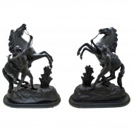 Pair of Victorian Spelter Marly Horses. Click for more information...