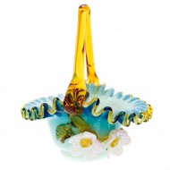 Victorian Blue Art glass Basket. Click for more information...