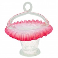 Victorian Pink Art Glass Basket. Click for more information...