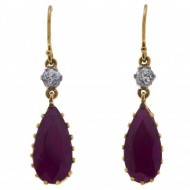 18ct GOLD Ruby, Diamond and Platinum Earrings. Click for more information...