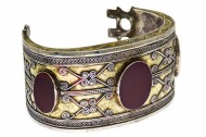 Silver Gold Flashed Carnelian Cuff Yemen. Click for more information...