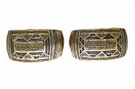 Pair of Omani Silver and Gold Flashed Bangles. Click for more information...