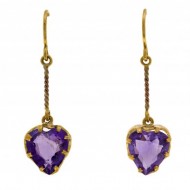 18CT GOLD Amethyst Heart Earrings. Click for more information...