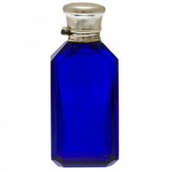 Cobalt Blue Silver Hinged Top Perfume Bottle. Click for more information...