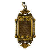 12K Gold Filled Caged Portrait Locket. Click for more information...