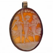 15CT Gold 3 Grace Cameo Pendant Brooch. Click for more information...