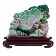 Nephrite Jade (Dyed) Carved Mountain. Chinese.. Click for more information...