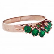 Vintage 18ct White Gold 5 Emerald Ring. Click for more information...