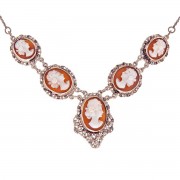 Silver Filigree 5 Cameo Necklace. Click for more information...