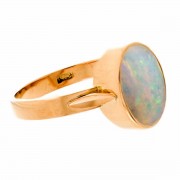 18ct Yellow Gold 12x9mm Cabochon Cut Opal Ring. Click for more information...
