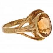 Mid Century 14K Gold Citrine Ring. Click for more information...