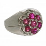 18K White Gold 7 Brilliant Cut Rhodalite Garnets Gents Ring. Click for more information...