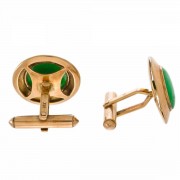 14k Gold Chrysoprase Cufflinks. Click for more information...
