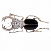 Sterling Silver Marcasite Onyx Stag Beetle Brooch. Click for more information...
