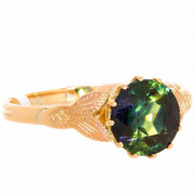 9ct Rose Gold. 2.25 carat. Australian Green/Yellow Parti Sapphire Ring. Click for more information...