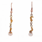 Pair of Earrings. Each with. 2 Palmer River. Gold Nuggets. 1 Pearl. Click for more information...