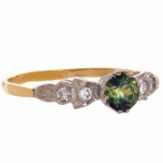 18ct Gold Australian. Parti Colour Sapphire. 4 Diamond. Ring. Click for more information...