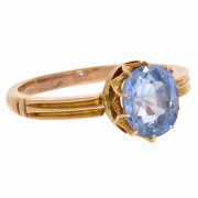 Art Deco 18ct Gold 3.77 carat Light Blue Ceylon Sapphire Ring. Click for more information...