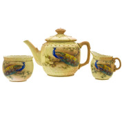 Worcester Locke & Co Elush Peacock 3 Piece Teaset. Click for more information...