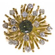 14ct Gold Retro Sputnik 0.653 carat Australian Parti Sapphire 16 Diamond Ring. Click for more information...