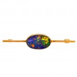 9ct Gold Australian Opal Doublet Bar Brooch. Click for more information...
