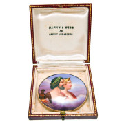 9ct Victorian. hand painted. Porcelain Brooch. Zeus and Athena. Click for more information...