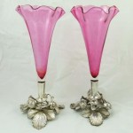 Pair of Ruby Glass Vases. Click for more information...