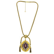18ct Gold Victorian ornate hinged locket with ornate 18ct gold chain. Click for more information...