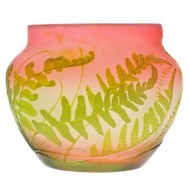 Emile Galle. Pink and green Fern Vase. Click for more information...