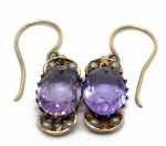 9ct Gold Amethyst and Pearl Hook Earrings. Click for more information...