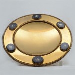 Six Panel Pietre Dure Gilded Bronze Comport. Click for more information...