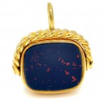 18ct GOLD Bloodstone and Carnelian Spinner. Click for more information...